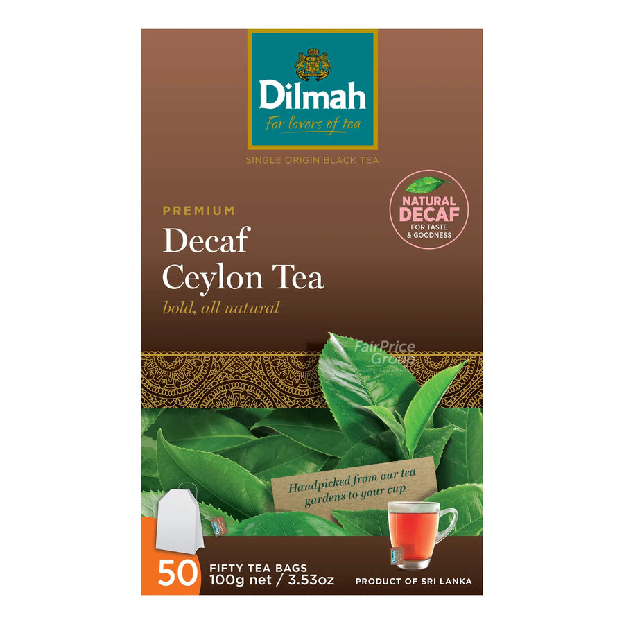 Premium Decaffeinated Ceylon Black Tea-50 Tea Bags with Tag