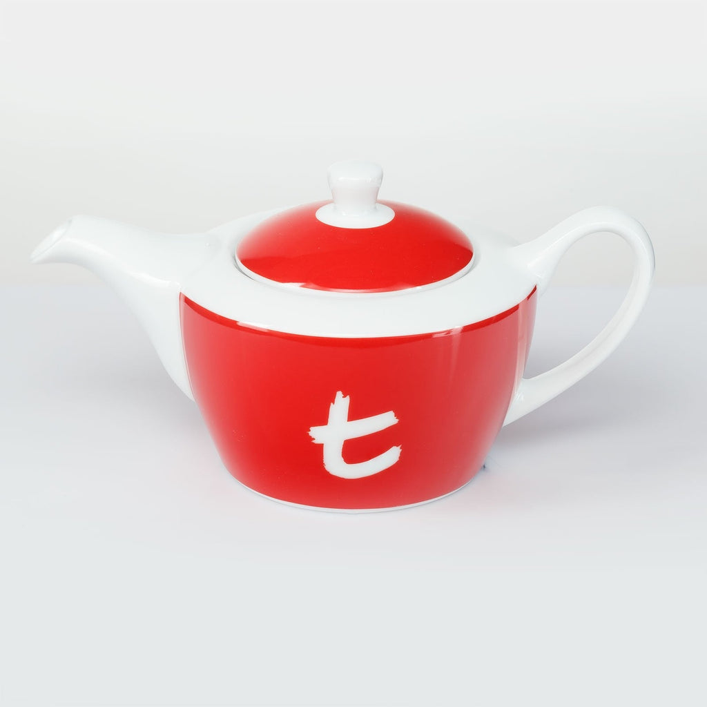 t-Series Cherry Red Porcelain Teapot – 400ml Loose Leaf Teapot