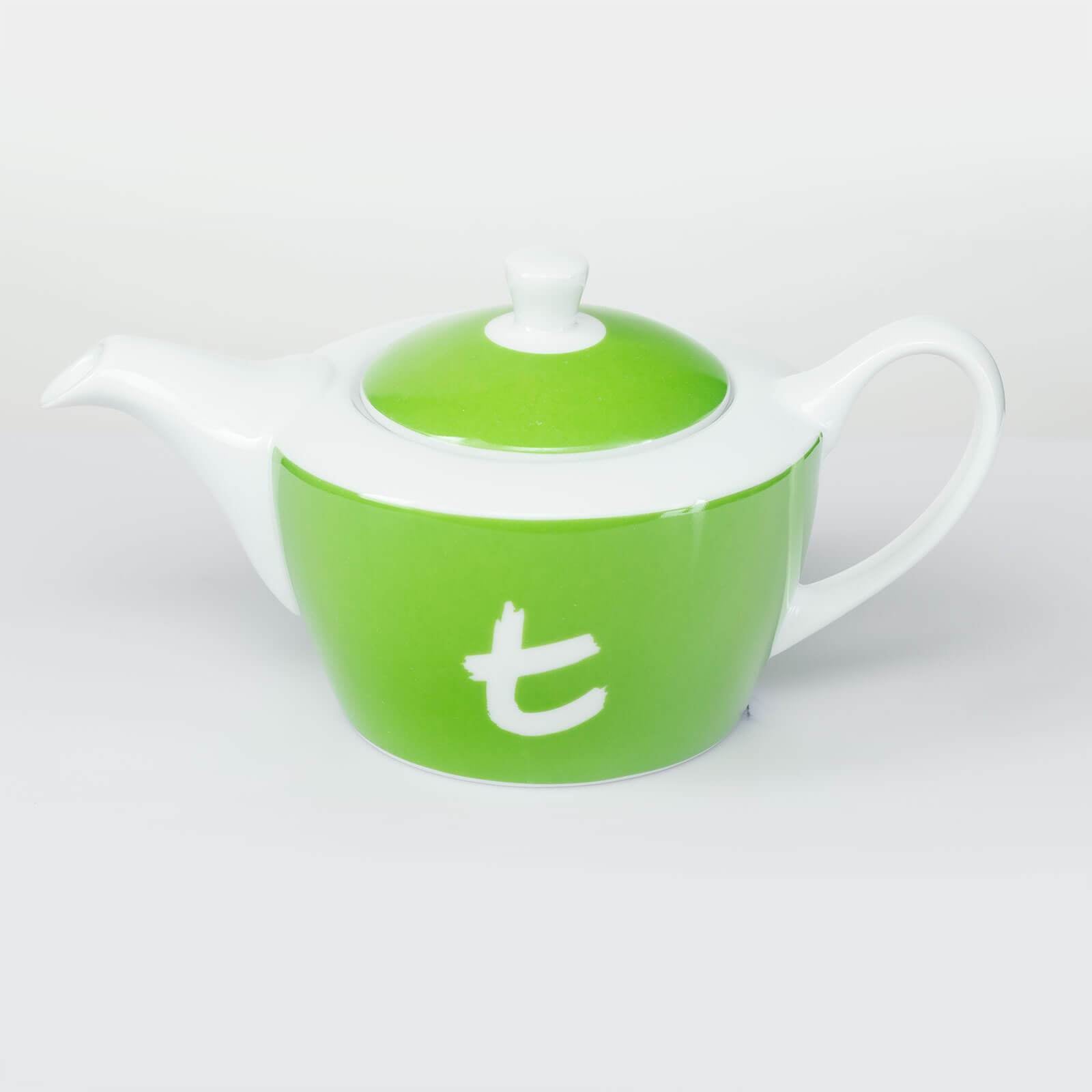 t-Series Lime Green Porcelain Teapot – 400ml Loose Leaf Teapot