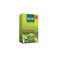Dilmah Green Tea with Lemongrass packaging on a white background