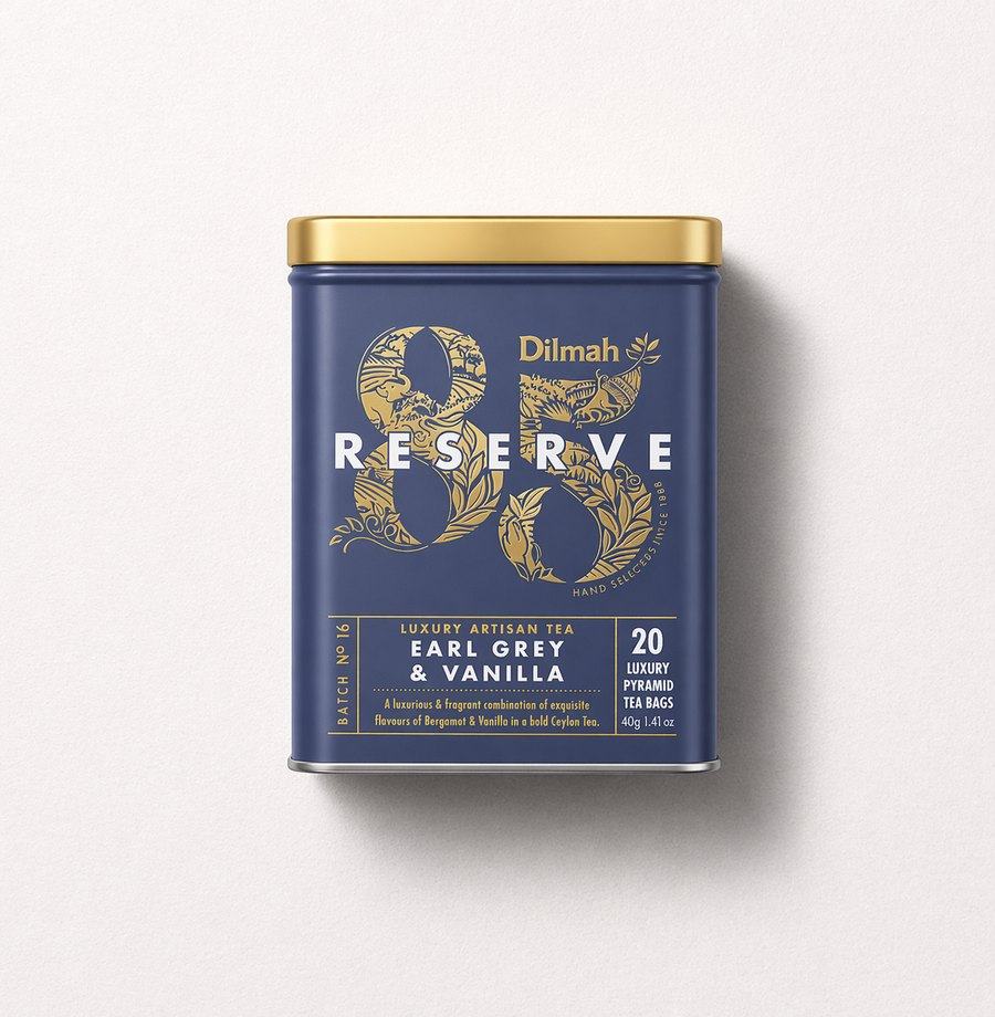 Dilmah 85 Reserve Earl Grey & Vanilla Ceylon Black Tea – 20 Luxury Leaf Bags