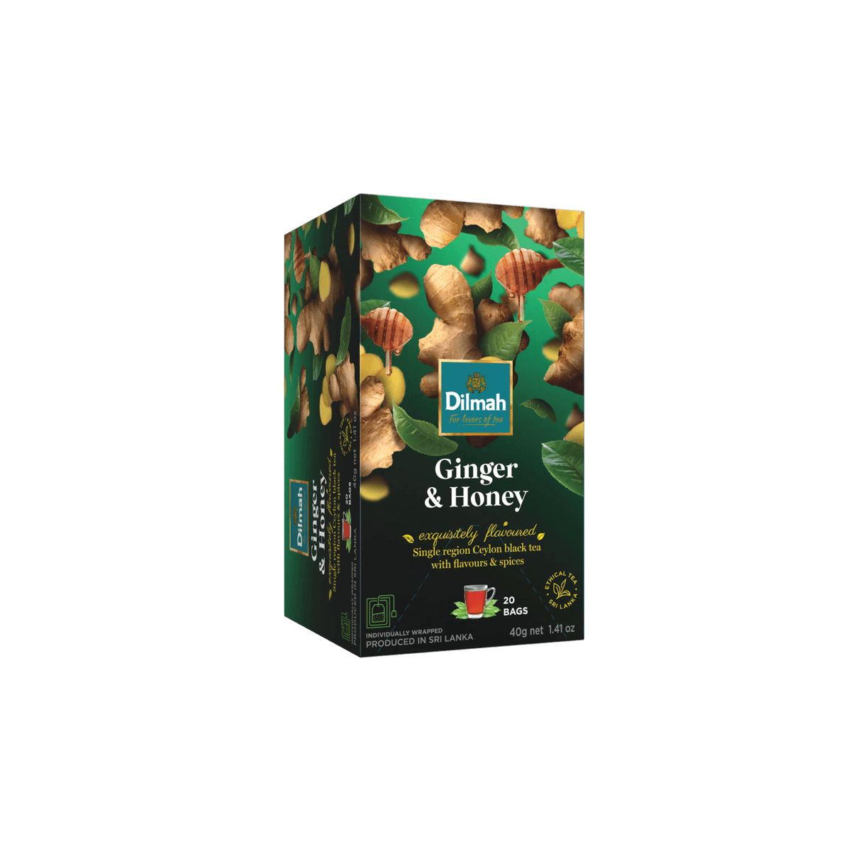 EFT Ginger & Honey Ceylon Black Tea-20 Individually Wrapped Tea Bags