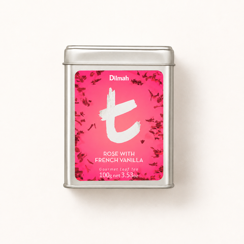 t-Series Rose with French Vanilla Ceylon Black Tea Tin Caddy-100g Loose Leaf